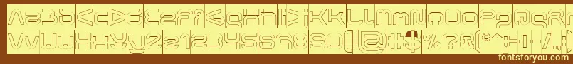 Шрифт FORMAL ART Hollow Inverse – жёлтые шрифты на коричневом фоне