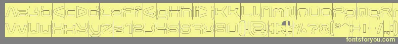 フォントFORMAL ART Hollow Inverse – 黄色のフォント、灰色の背景
