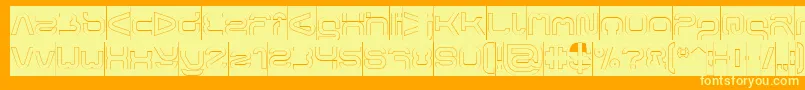 FORMAL ART Hollow Inverse-Schriftart – Gelbe Schriften auf orangefarbenem Hintergrund