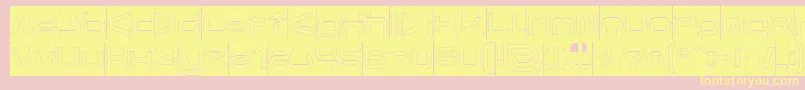 Шрифт FORMAL ART Hollow Inverse – жёлтые шрифты на розовом фоне