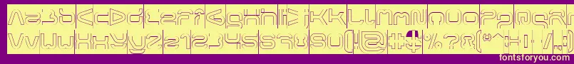 FORMAL ART Hollow Inverse-Schriftart – Gelbe Schriften auf violettem Hintergrund