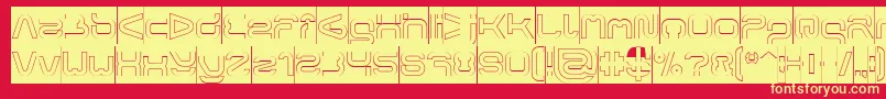 Шрифт FORMAL ART Hollow Inverse – жёлтые шрифты на красном фоне