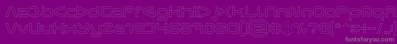 フォントFORMAL ART Hollow – 紫の背景に灰色の文字