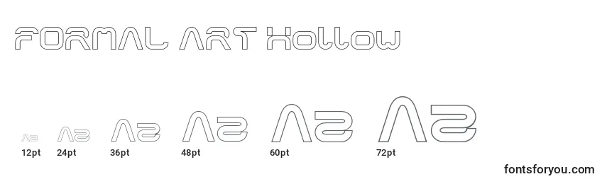 Размеры шрифта FORMAL ART Hollow
