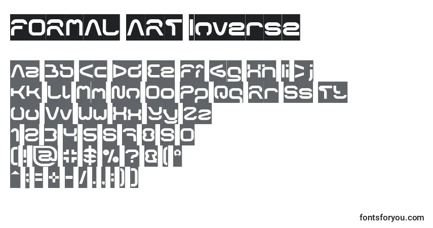 A fonte FORMAL ART Inverse – alfabeto, números, caracteres especiais