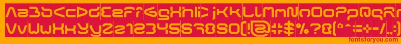 フォントFORMAL ART Inverse – オレンジの背景に赤い文字