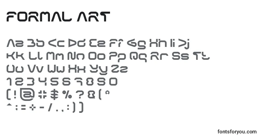 Fuente FORMAL ART - alfabeto, números, caracteres especiales