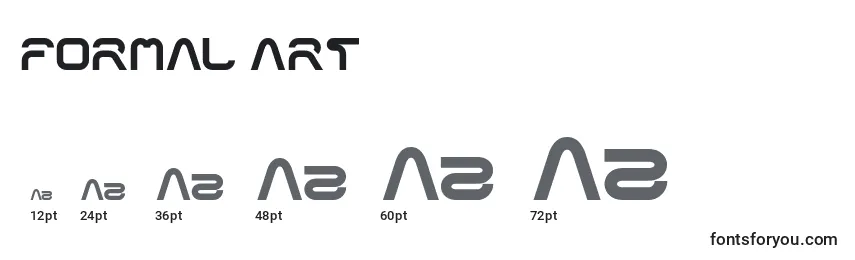Размеры шрифта FORMAL ART