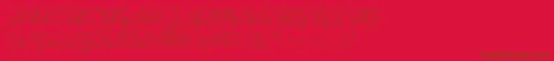 Шрифт Forsythia Garden – коричневые шрифты на красном фоне