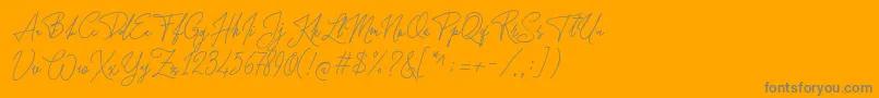 Forsythia Garden-Schriftart – Graue Schriften auf orangefarbenem Hintergrund