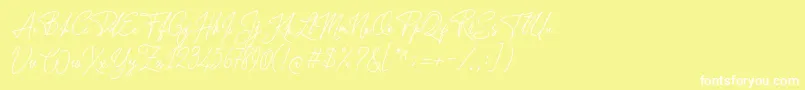 Forsythia Garden Font – White Fonts on Yellow Background