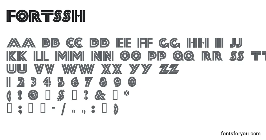 A fonte FORTSSH  (127058) – alfabeto, números, caracteres especiais