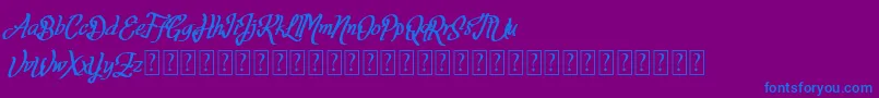 フォントFortuin FREE FOR PERSONAL USE – 紫色の背景に青い文字
