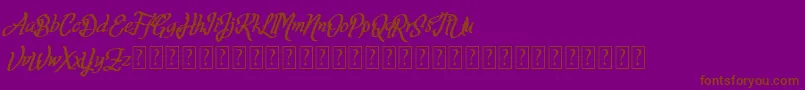 Fortuin FREE FOR PERSONAL USE-Schriftart – Braune Schriften auf violettem Hintergrund