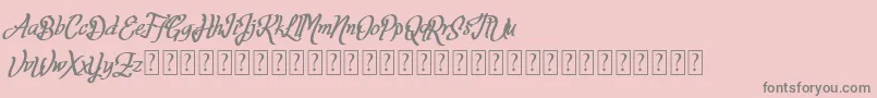 Fortuin FREE FOR PERSONAL USE-Schriftart – Graue Schriften auf rosa Hintergrund