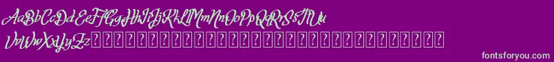 Fortuin FREE FOR PERSONAL USE Font – Green Fonts on Purple Background