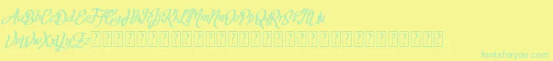 Fortuin FREE FOR PERSONAL USE Font – Green Fonts on Yellow Background