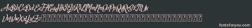 Шрифт Fortuin FREE FOR PERSONAL USE – розовые шрифты на чёрном фоне