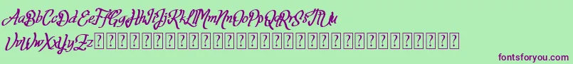Fortuin FREE FOR PERSONAL USE Font – Purple Fonts on Green Background