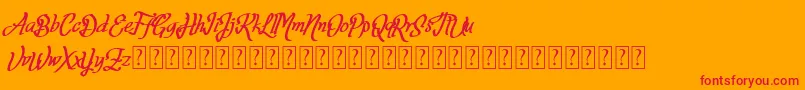 Fortuin FREE FOR PERSONAL USE Font – Red Fonts on Orange Background
