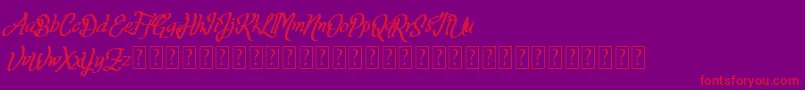 Fortuin FREE FOR PERSONAL USE-Schriftart – Rote Schriften auf violettem Hintergrund