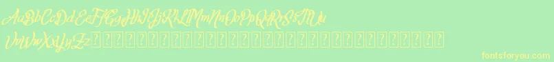 Fortuin FREE FOR PERSONAL USE Font – Yellow Fonts on Green Background
