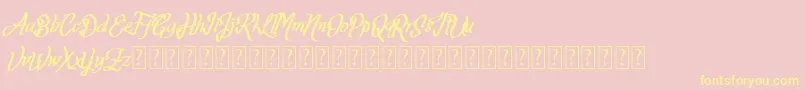 Fortuin FREE FOR PERSONAL USE Font – Yellow Fonts on Pink Background