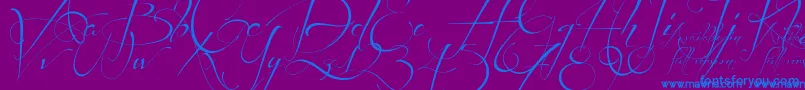 BeforetherainPersonalUseDemo-Schriftart – Blaue Schriften auf violettem Hintergrund