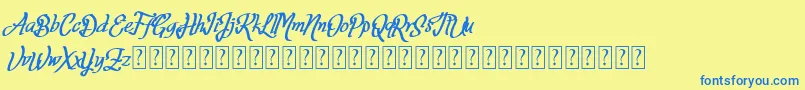 Fortuin FREE FOR PERSONAL USE Font – Blue Fonts on Yellow Background