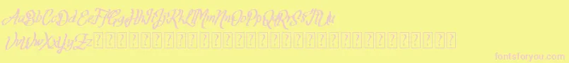 Fortuin FREE FOR PERSONAL USE-Schriftart – Rosa Schriften auf gelbem Hintergrund