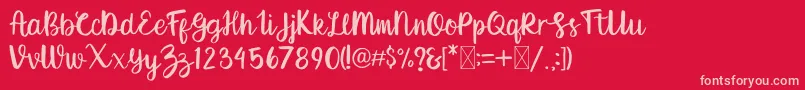fortwenty Font – Pink Fonts on Red Background