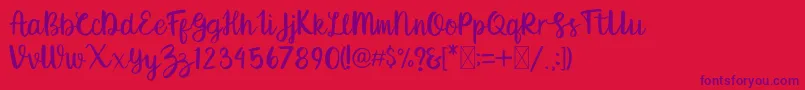 fortwenty Font – Purple Fonts on Red Background