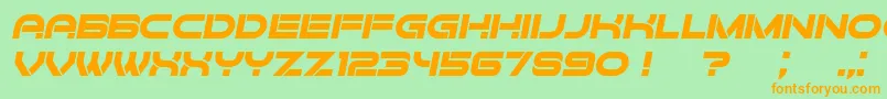 Fonte Forvertz Italic – fontes laranjas em um fundo verde