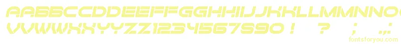 Forvertz Italic-Schriftart – Gelbe Schriften auf weißem Hintergrund
