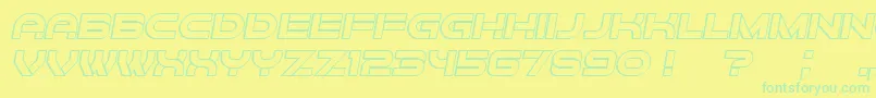 Шрифт Forvertz3D Italic – зелёные шрифты на жёлтом фоне