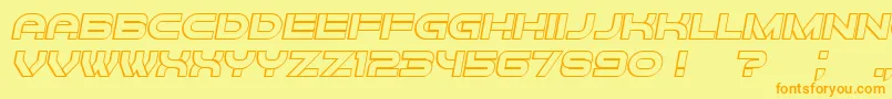 Fonte Forvertz3D Italic – fontes laranjas em um fundo amarelo