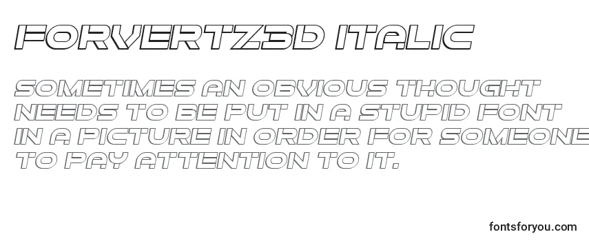 Przegląd czcionki Forvertz3D Italic