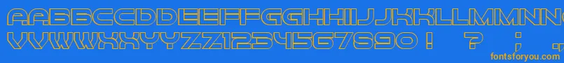 Police Forvertz3D – polices orange sur fond bleu