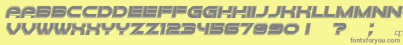 Forvertz3DFilled Italic Font – Gray Fonts on Yellow Background