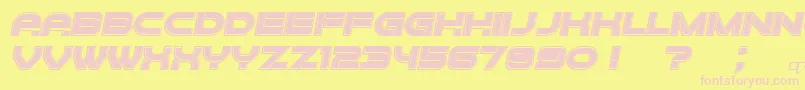 Forvertz3DFilled Italic Font – Pink Fonts on Yellow Background