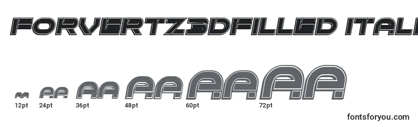Forvertz3DFilled Italic-fontin koot