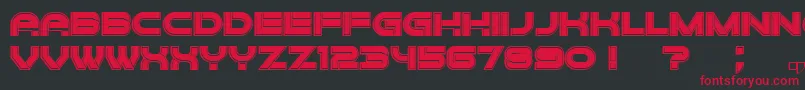 Forvertz3DFilled Font – Red Fonts on Black Background