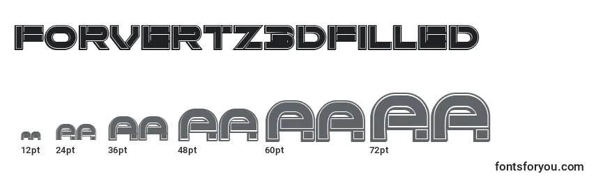 Размеры шрифта Forvertz3DFilled