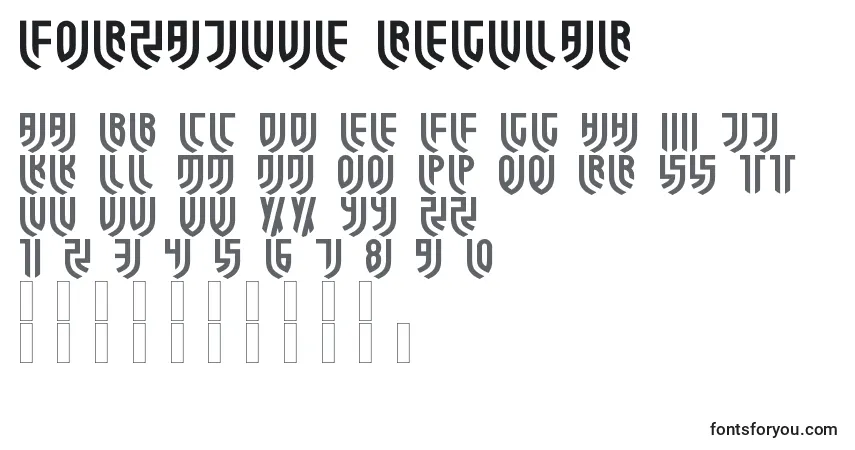 Schriftart ForzaJuve Regular – Alphabet, Zahlen, spezielle Symbole