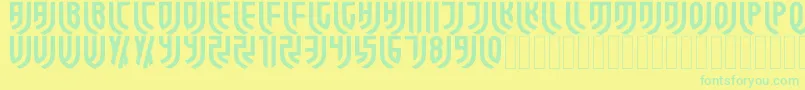 ForzaJuve Regular-Schriftart – Grüne Schriften auf gelbem Hintergrund