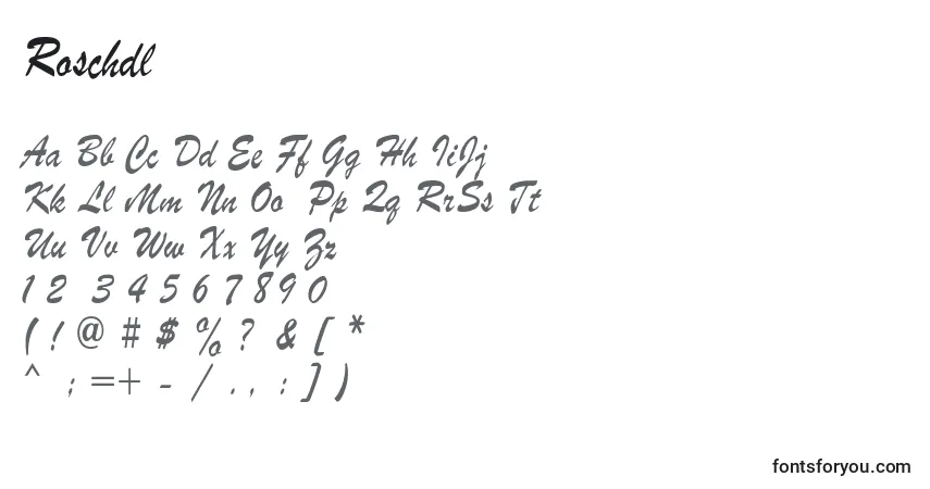 Schriftart Roschdl – Alphabet, Zahlen, spezielle Symbole