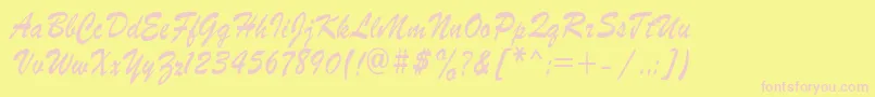 Шрифт Roschdl – розовые шрифты на жёлтом фоне