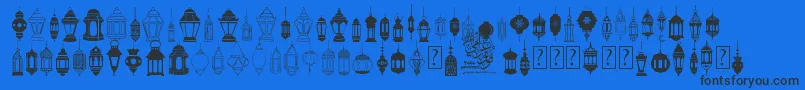 フォントfotograami   lamp islamic – 黒い文字の青い背景