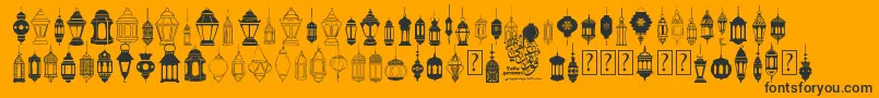 Czcionka fotograami   lamp islamic – czarne czcionki na pomarańczowym tle