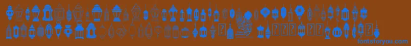 fotograami   lamp islamic Font – Blue Fonts on Brown Background